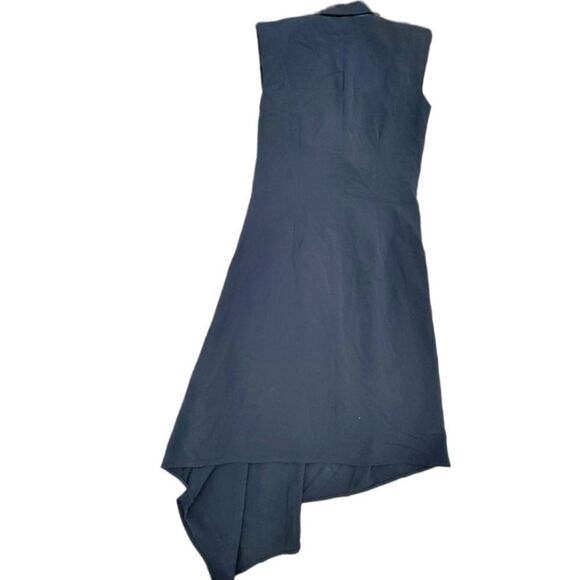 NWT Kenneth Cole Career Black Dress Asymmetrical Side Zipper Side Knot - Size 0 - Picture 2 of 9